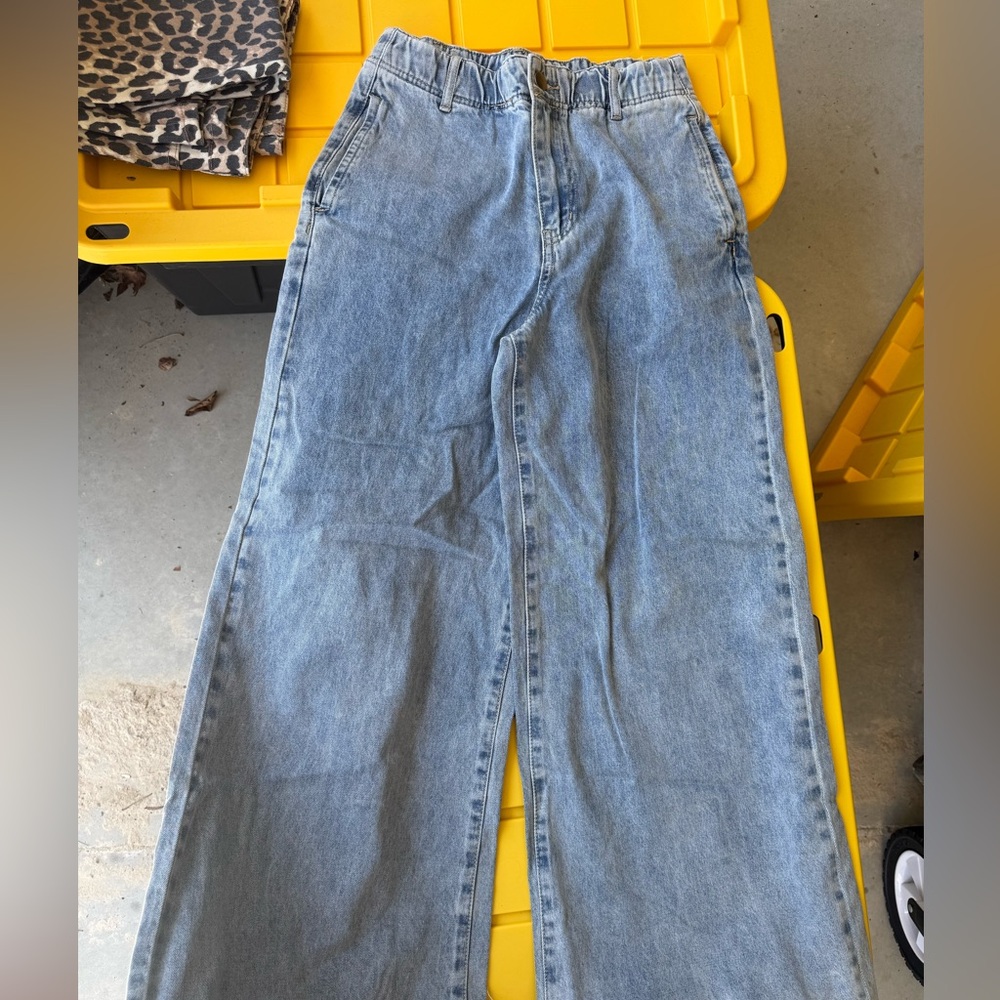Three Bird Nest Wide-Leg Blue Jeans - Picture 2 of 5